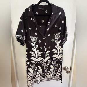 ASOS Black and White Floral Mini Dress
